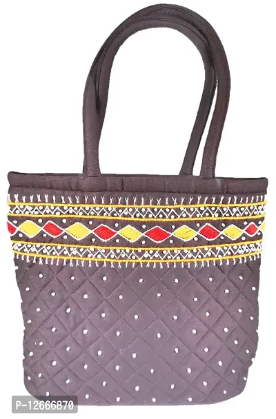 srishopify handicrafts Women Handbag Banjara Traditional SIZE MINI Handle Bag Hand Purse Cotton handmade (Brown handheld bag)
