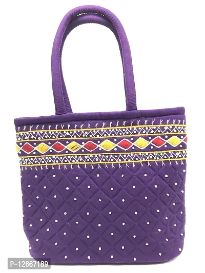srishopify handicrafts MINI Size Women hand bags small size Banjara handmade Mini Handle Bag for Girls Hand Purse 9x7x3 Inch (Beads and Thread Work Mini Pouch)