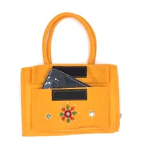 srishopify handicrafts Handmade Mobile Wallet for Women Traditional Handbags for Ladies Small Top Handle Bags for Girls Hand Held Purse Rakhi Gift for Sister 6 Inch Yellow-thumb3