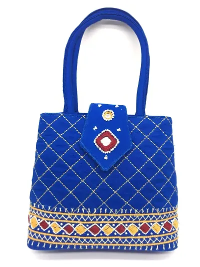 srishopify handicrafts Handheld bag for Women Handbag SMALL Size Banjara Traditional MINI Handle Bag handmade Hand Purse Cotton 8.5x.7x2.5 Inch Size original Beads Thread Work