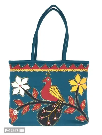 SriShopifynbsp;Handmade Organic Cotton Shopping, Tote Bag Eco-Friendly, Multi-Purpose Bag Multicolor Shoulder bag for Women Gift Items-thumb0