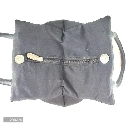 srishopify handicrafts Women Handbag Small Size designer handmade Mini bucket Bags Purse Cotton black colour bag (9x6x4 Inch original Beads Thread Work Handcraft)-thumb3