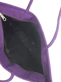 SriShopify Handicrafts Women Purple handbags Big size for office Stylish Ladies Shoulder bag Large Tote bag with Zip (18x13x4 Cotton Applique Work)-thumb3