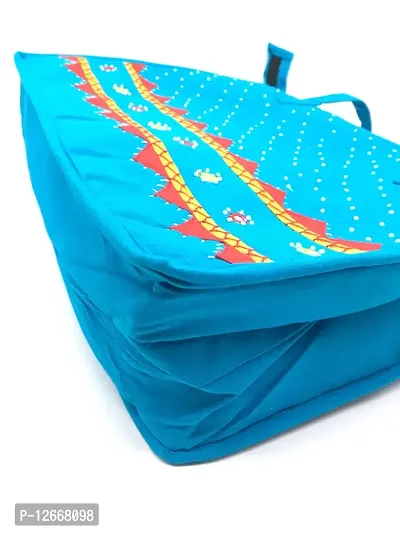 srishopify handicrafts Handmade Ethnic Tote Bag for Women | Shoulder Bag with Full Top Zipper, Cotton Handbags | Ladies Purse Handbag Birthday Gifts Medium Size Blue-thumb4