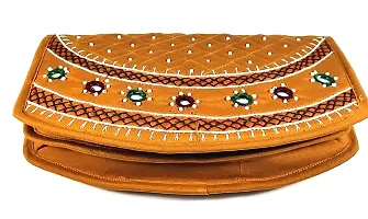 SriShopify Handicrafts Womenrsquo;s Hand purse Banjara Traditional Clutches, Cotton handmade money purse ladies wallet (Medium 8.5 Inch Musturd Yellow Wallet Mirror, Beads and Thread Work)-thumb2