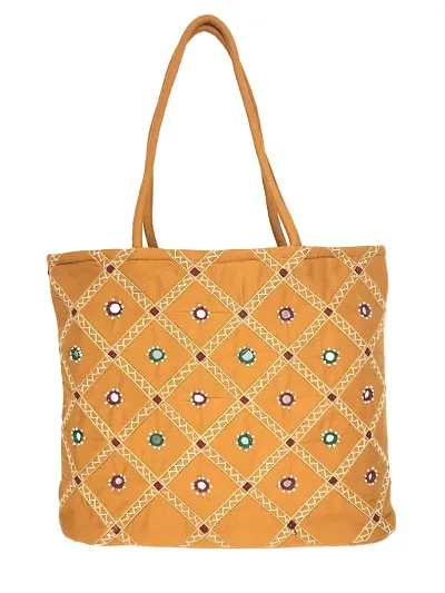 SriShopify Handcrafted Women’s Handbag Travel Shoulder bag Traditional Tote bag Cotton handmade wedding gifts for marriage birthday (30x40x10 Medium size)