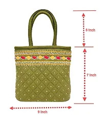 srishopify handicrafts handbags SMALL size for ladies hand stitching Traditional MINI Handle Bag Banjara handmade 9x7x3 Inch Purse Cotton Hand work Work Craft-thumb3