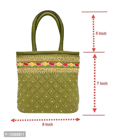 srishopify handicrafts handbags SMALL size for ladies hand stitching Traditional MINI Handle Bag Banjara handmade 9x7x3 Inch Purse Cotton Hand work Work Craft-thumb4