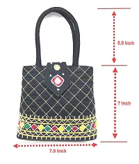 srishopify handicrafts Handmade Mini Handbag For Women | Handle Purse Special Gifts for Girls | Black Hand Bag Ladies Valentine Gifts | Latest Gift Item 7.5x.7x2.5 inch-thumb3