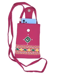 srishopify handicrafts Girls Women's Wallet Sling Crossbody Bag for Mobile Cell Phone Holder Pocket Wallets Hand Purse Clutch Crossbody Sling Bag for Women?Pink Color SMALL SIZE 7x4 inch-thumb3