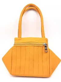 srishopify handicrafts Women Handle Bag Handmade MINI Purse Handbag Gift For Girls Items Marriage Combo Latest | Birthday Wedding Party Day Wife Girlfriend 9inch Yellow Gold-thumb2