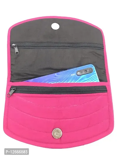 SriShopify Handicrafts Ladies Wallet for Womens Hand Purse ladies clutches purses phone case (Medium Money Clutch purse pink 8.5 Inch Original Mirror Beads and Thread Work handmade)-thumb2