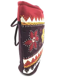 SriShopify Handicrafts Tote Bag for Women Shoulder Bags Handbags Banjara Traditional Cotton handmade bag with Zip Brown (30x40x10 cm Mirror Work Apliq Stylish) Coffee Red-thumb4