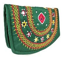 SriShopify Handicrafts Womens Wallets Combo Gifts for women for birthday special friend Rakhi Gift for sister combo pack(8.5 inch Party pouch Pink Green Colour Two Fold)-thumb4