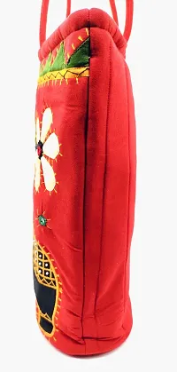 SriShopify Handcrafted Banjara embroidered handbags Aplic Mirror work Handbag for Women | Travel handmade handbag | Zipper Tote Bag ladies shoulder bags Medium | Shopping Handbag Red Tote bags-thumb3