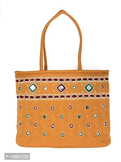 SriShopify Handicrafts Tote Bag for Women Shoulder Bags for Girls Banjara Traditional Cotton Handmade bag with Zip Wedding Gift Items