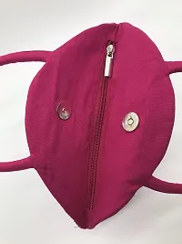 srishopify handicrafts Mini Traditional Hand Bags For Women Stylish Design Small Cotton Handmade Pink Bag 9.5x6.5x3.5 Inch (Original Beads Mirror Work)-thumb3