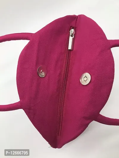 srishopify handicrafts Mini Traditional Hand Bags For Women Stylish Design Small Cotton Handmade Pink Bag 9.5x6.5x3.5 Inch (Original Beads Mirror Work)-thumb4