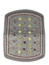 srishopify handicrafts Women?s Hand purse Banjara Traditional Clutches with phone pocket, Cotton handmade Hand Purse ladies wallet (Medium 8.5 Inch, Gray, Mirror, Beads and Thread Work Handcraft)-thumb3