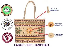 SriShopify Handicrafts Shoulder Handbags for Girls Long Hobo Bags for Women Big Size Stylish Floral Design Tote (18x13x4 Embroidery Beads and Threads work)-thumb3
