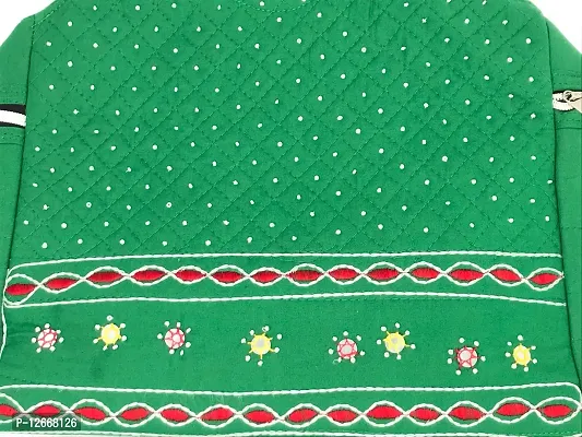 srishopify handicrafts Traditional Bridal Handbags Adjustable Strap Hand Embroidery Tote Bag Handmade Shoulder Bag for Women Stylish Bridal Gift Items for Wedding 11 Inch Green-thumb2