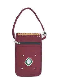 SriShopify Handicrafts Women Wristlet Strap Pouch for Mobile handbag for girls Stylish Ladies Wallet Handpurse embroidered (Size 7x4x1 inch) Maroon-thumb3