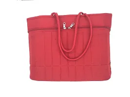 SriShopify Large Shoulder bags for Women travel Handcrafted Tote bags Eco Friendly Shopping bags for Ladies with Zip (18 Inch Embroidered handbag, Red)-thumb2