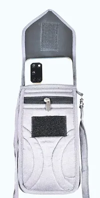 srishopify handicrafts Stylish Mobile Pouch Sling Bag for girls to carry phone and cards crossbody purse embroidery designs handmade sling bag Grey Small Crossbody purse-thumb2