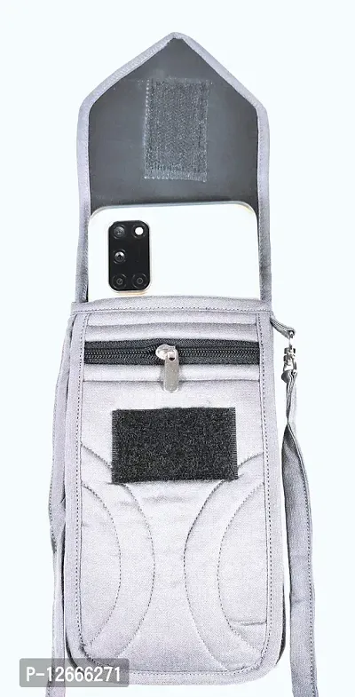 srishopify handicrafts Stylish Mobile Pouch Sling Bag for girls to carry phone and cards crossbody purse embroidery designs handmade sling bag Grey Small Crossbody purse-thumb3