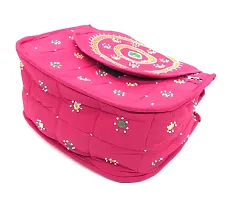 srishopify handicrafts Handmade Ladies Sling Bag |Sling Cross Body Bag for Women Makeup Bag Girls Shoulder Bag With Adjustable Strap Gifts for Mother 12 Inch Pink-thumb4