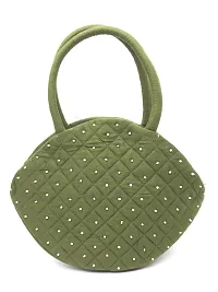 srishopify handicrafts Women Handbag Banjara Traditional Pot Bag Hand Purse Cotton handmade Top handle bag Mehandi (olive green bags)-thumb4