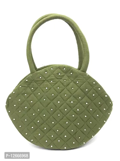 srishopify handicrafts Women Handbag Banjara Traditional Pot Bag Hand Purse Cotton handmade Top handle bag Mehandi (olive green bags)-thumb5