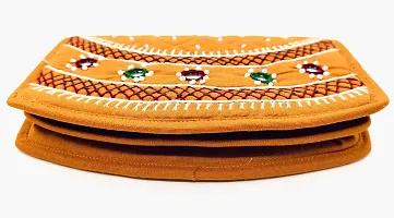 SriShopify Handicrafts Women's Hand Purse Banjara Traditional Hand Poches Cotton Clutch Purse for Girls Wallet (6.5 Inch Small Pocket Yellow Purse Mirror, Beads and Thread Work Handcraft)-thumb1