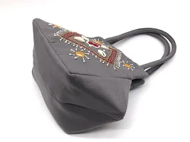 srishopify handicrafts Girls Mini Handmade Wristlet Bag For Women Banjara Traditional Handle Bags Cotton Silver | Small Size 10x6x4 Inch Original Needle Craft Koudi Cowri Shells-thumb3