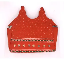 srishopify handicrafts Handmade Traditional Women?s Handbag Girls Shoulder Bag Adjustable Strap Ladies Cotton Tote Bag Wedding Gift Items Medium Size Red-thumb1