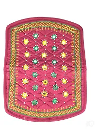 SriShopify Handicrafts Ladies Hand purse Banjara clutch, Cotton handmade Girls wallet (Medium 8.5 Inch, Maroon, Mirror work and Thread)-thumb4