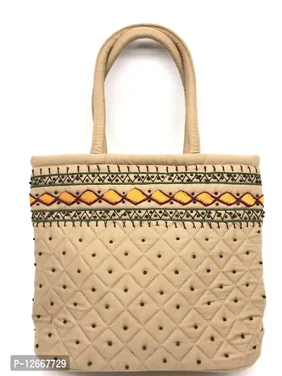 srishopify handicrafts MINI Hand carry bags for women stylish Banjara handmade Traditional SMALL Handle Bags Purse 9x7x3 Inch(original Beads Thread Work Pouch)