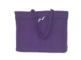 SriShopify Handicrafts Women Purple handbags Big size for office Stylish Ladies Shoulder bag Large Tote bag with Zip (18x13x4 Cotton Applique Work)-thumb2