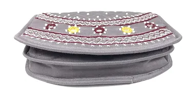 SriShopify Handicrafts Mini Hand Clutches for Women Hand Purse Banjara Traditional Purse for Girls Clutch Wallet Money (6.5 Inch Mini Purse Grey Mirror, Beads and Thread Work Handcraft)-thumb1