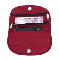 srishopify handicrafts Handmade Women's Wallet | Made with Soft Cotton Fabric| Slim and Easy to Fit in Pocket Clutch| Money Purse with Button Closure Unique Gift Items 8.5 Inch Maroon-thumb3