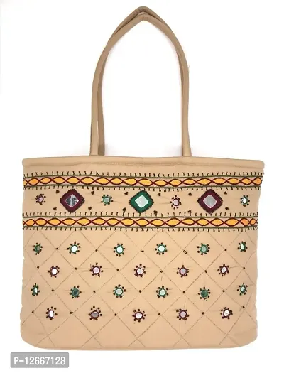 SriShopify Handicrafts Stylish Handbags for Women Trendy Tote bags for Girls (Medium 14x10x4 Embroidered Elephant Designed)