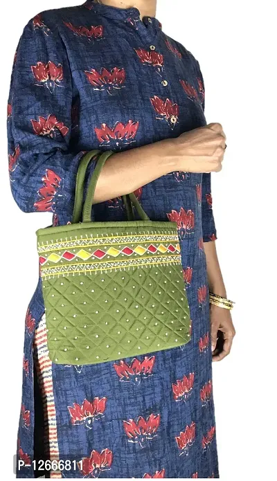 srishopify handicrafts handbags SMALL size for ladies hand stitching Traditional MINI Handle Bag Banjara handmade 9x7x3 Inch Purse Cotton Hand work Work Craft-thumb3