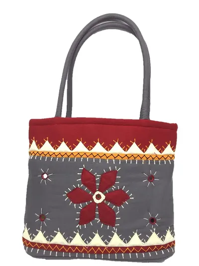 srishopify handicrafts Mini Handmade Women's Handbags with double handles banjara bags vintage handicraft bags (SMALL 10.5 inch for women stylish multicolor bag)