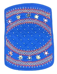 SriShopify Handicrafts Womens Hand Purse Combo Pack Banjara Traditional Hand Poches Cotton Clutch Purse for Girls Wallet (6.5 Inch Blue Brown Purse Mirror, Beads Thread Work Handcraft)-thumb2