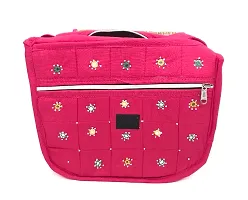 srishopify handicrafts Handmade Ladies Sling Bag |Sling Cross Body Bag for Women Makeup Bag Girls Shoulder Bag With Adjustable Strap Gifts for Mother 12 Inch Pink-thumb2
