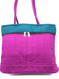 SriShopify Handcrafted Women's Hand Made Traditional Tote Shoulder Bag for Party Wedding Rakhi Gift magenta pink (30x40x10 cm original Mirror Work applique work Stylish)-thumb3