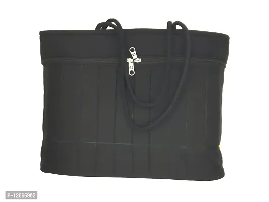 SriShopify Traditonal Ladies Shoulder bag Big Size Handmade Black Handbags for Women Stylish Tote (18 Inch Floral Mirrors Applique Work)-thumb3