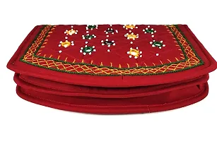 SriShopify Handicrafts women clutches, Banjara Ethnic Hand Purse, Cotton handmade ladies wallet with phone pocket (Medium 8.5 Inch, Red, Mirror, Beads and Thread Work Handcraft)-thumb1