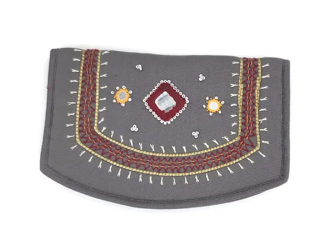 srishopify handicrafts Handmade Traditional Wallets for Women Stylish Embroidered Banjara Cotton Applique Work (Multicolour)
