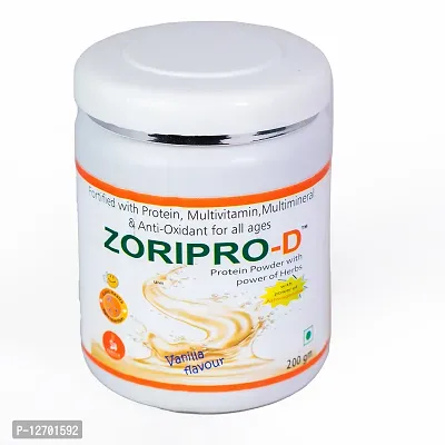 Zoripro-D I Fortified With Protein I Multivitamin I Multimineral I Anti-Oxidant For All Ages I Protein Powder With Power Of Herbs Vanilla 200Gm-thumb0